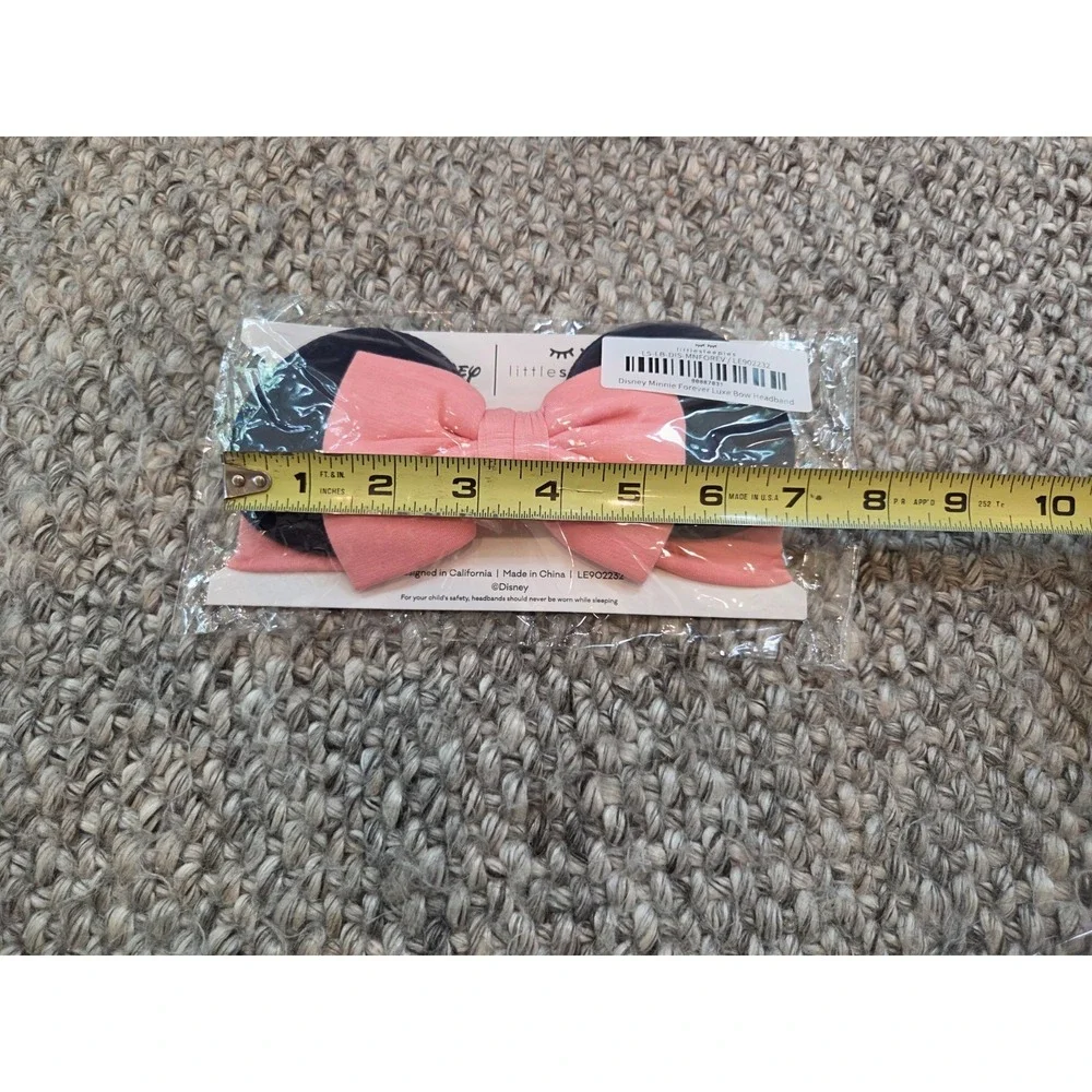 NWT Little Sleepies Minnie Mouse Ears Pink Bow Headband Bamboo Viscose